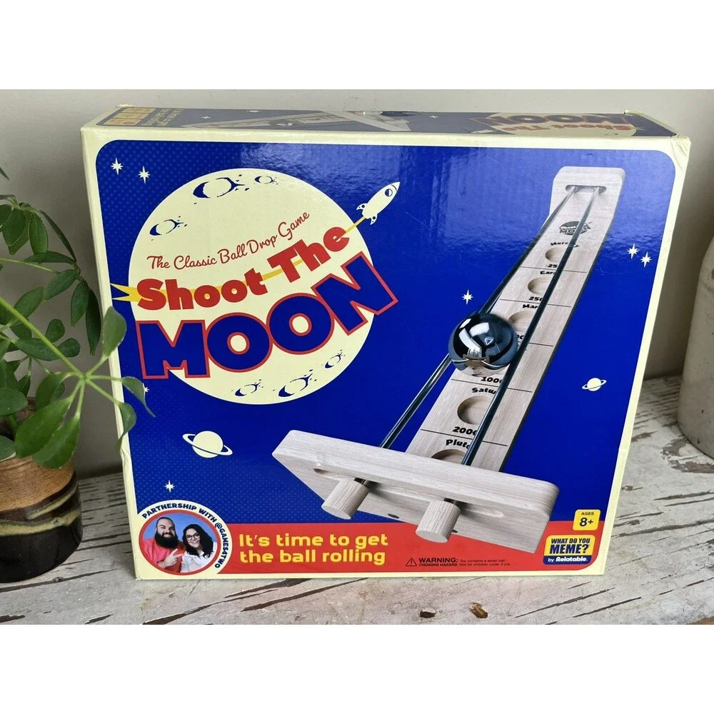 Shoot the Moon Retro Game Wooden Toy Mid Century Space Race W/Ball New Model 🚀